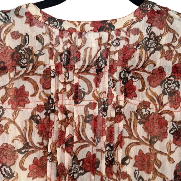 Free People See It Through Long Sleeve Floral Maxi Dress Size Small Bohemian - Picture 8 of 16